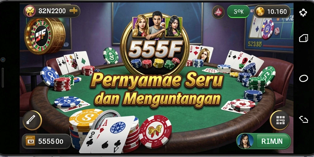 Tampilan gameplay Poker yang menarik di 555F.