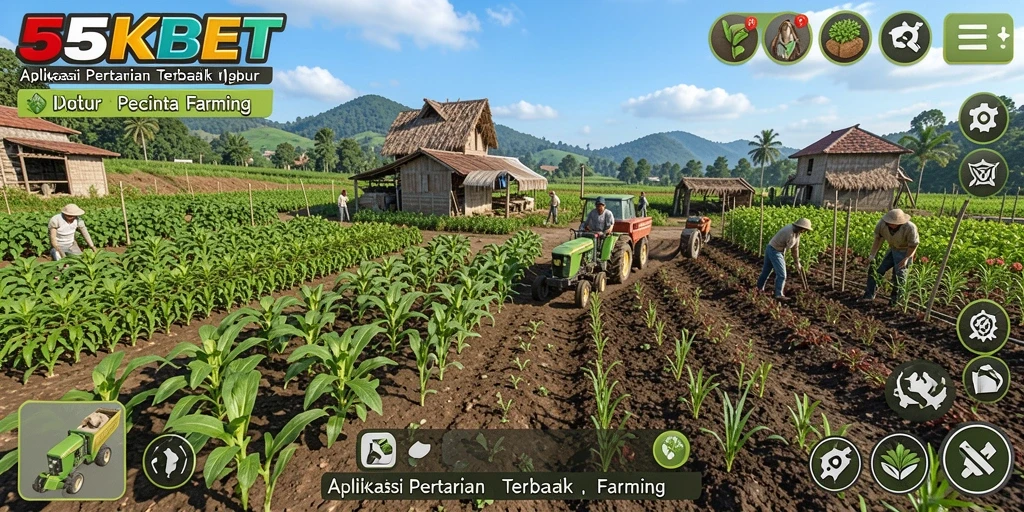 Tampilan menarik dari gameplay 55KBET yang menampilkan aktivitas pertanian.