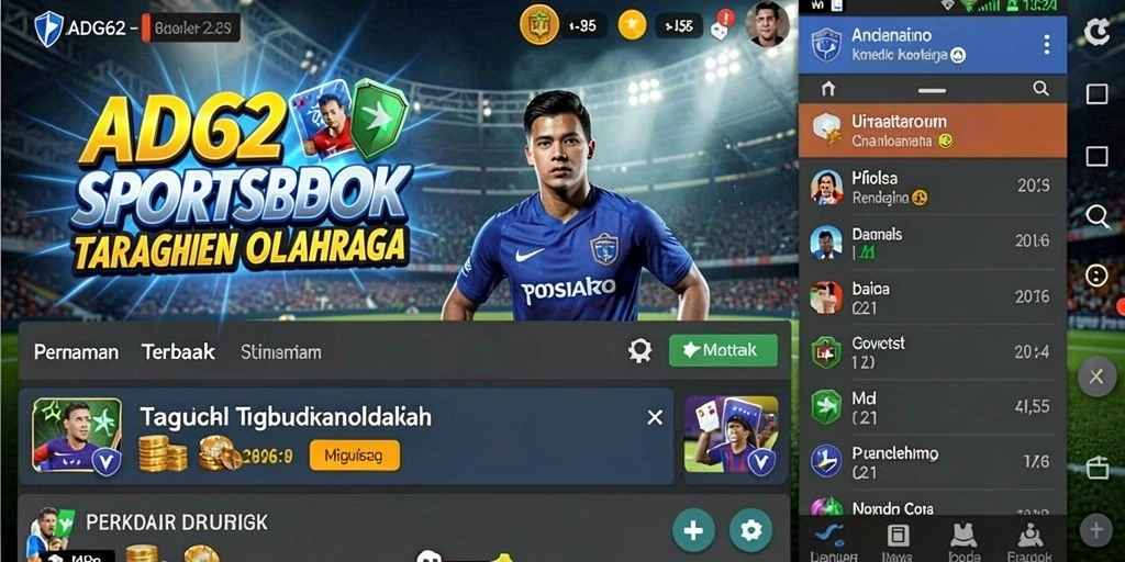 Screenshot gameplay ADG62 menampilkan taruhan olahraga yang menarik.