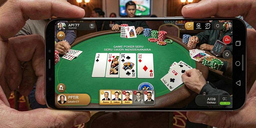 Tampilan menarik dan seru dari gameplay Poker di API77.