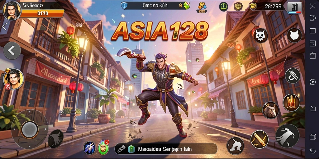 Screenshot gameplay ASIA128 menunjukkan dunia simulasi yang interaktif dan menarik.