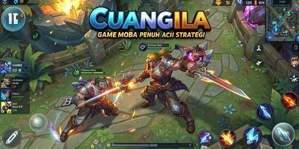 Tampilan gameplay seru dari CUANGILA dengan aksi MOBA yang mendebarkan.