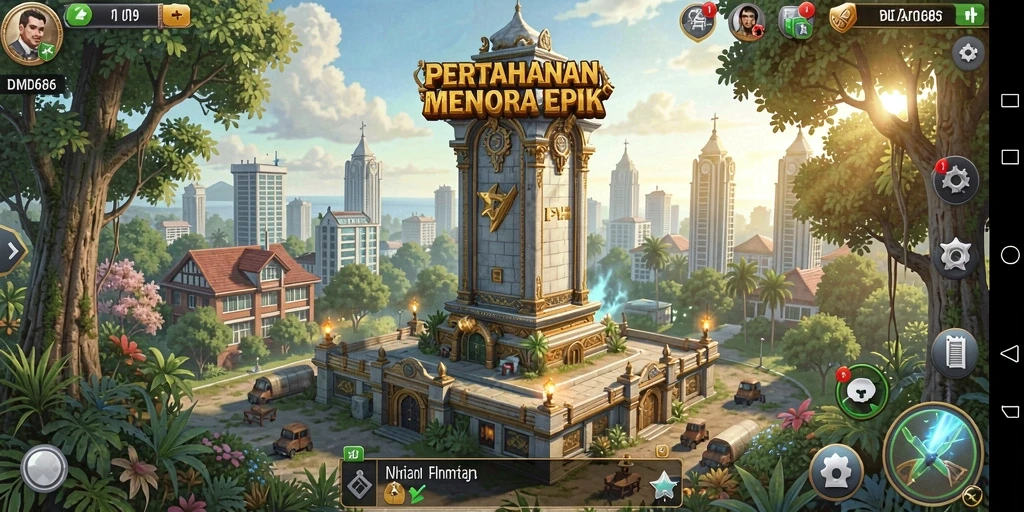 Tampilan menara dan pertarungan epik di DMD686 yang menegangkan.