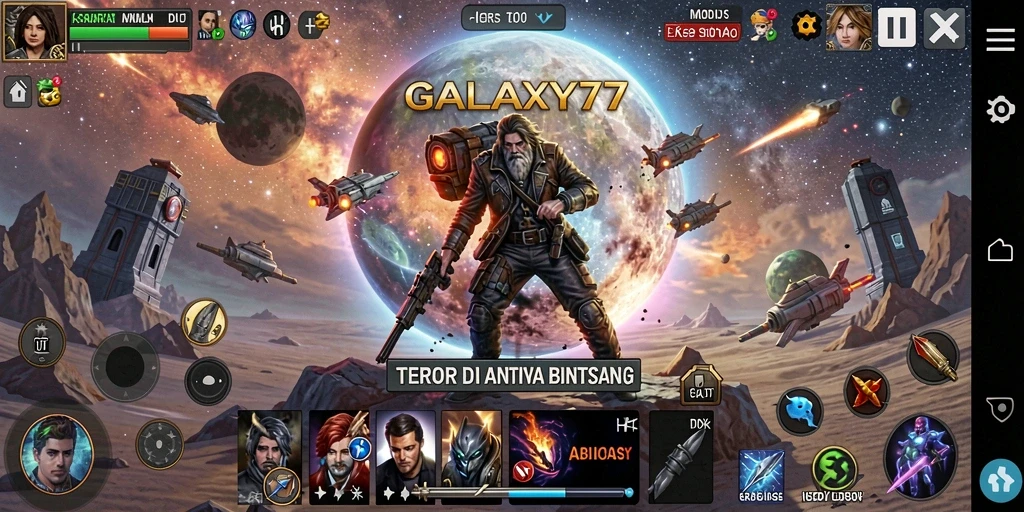Gameplay GALAXY77 menampilkan suasana Horror yang mencekam dan penuh ketegangan.