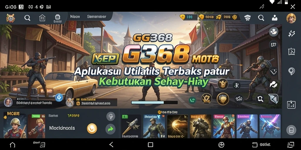 Tampilan antarmuka utama GG368 yang menampilkan fitur-fitur utilitas.