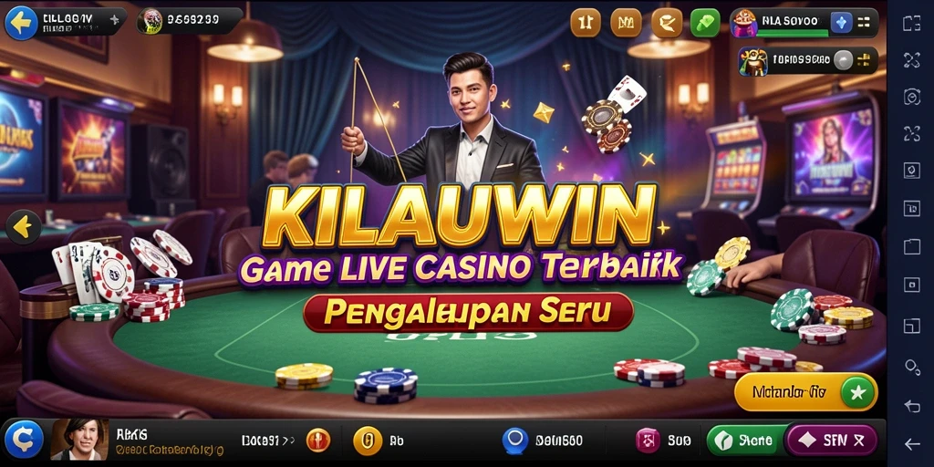 Tampilan gameplay real-time di KILAUWIN dengan dealer langsung.