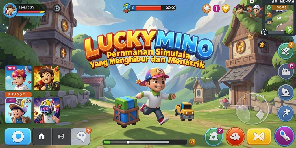 Tampilan gameplay menarik di LUCKYMINO yang penuh warna.