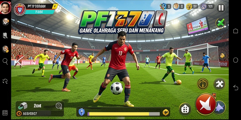 Tampilan gameplay seru di PF777 dengan karakter atletik.
