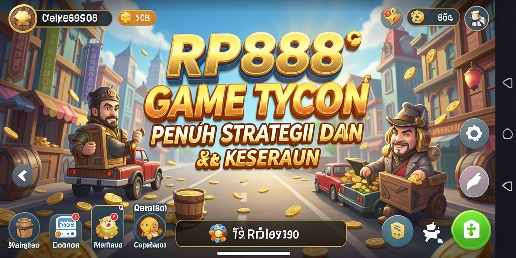 Tampilan gameplay RP888 yang menampilkan manajemen bisnis yang seru.