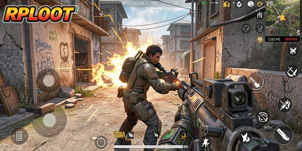 Gameplay seru dalam pertempuran TPS RPLOOT yang intens.