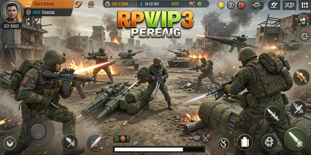 Tampilan gameplay SLG yang seru di RPVIP3 dengan pertempuran strategis.