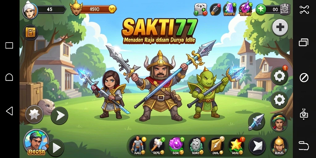 Menampilkan aksi mengelola kerajaan di SAKTI77.