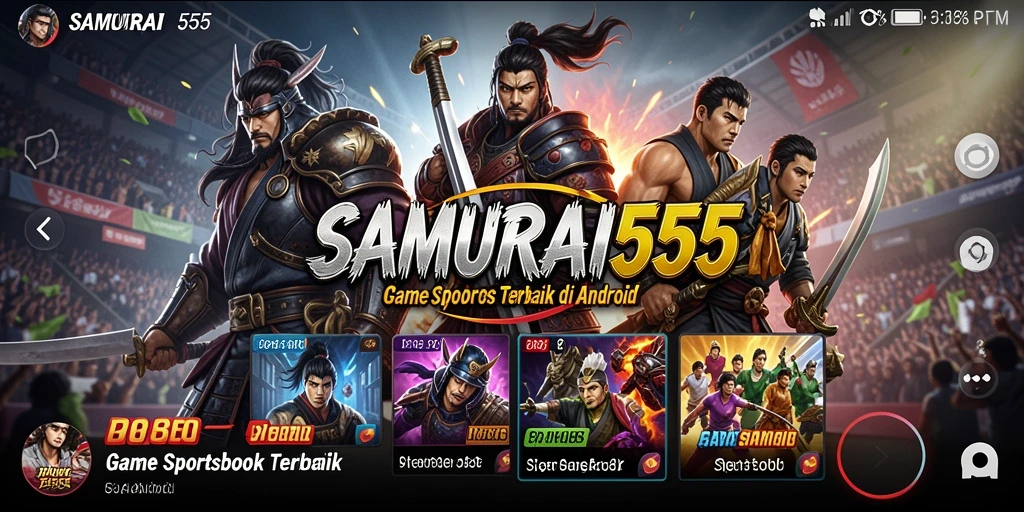 Tampilan utama <strong>SAMURAI555</strong> yang menunjukkan fitur taruhan olahraga.
