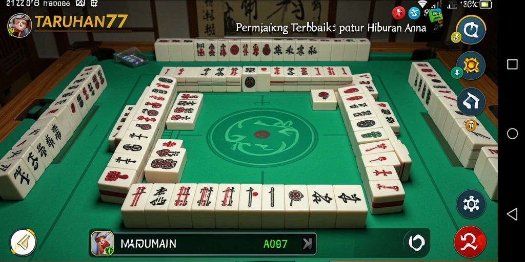 Screenshot TARUHAN77 menampilkan gameplay Mahjong yang seru dan menarik.