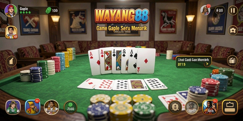 Tampilan gameplay seru dari WAYANG88 saat bermain Gaple.